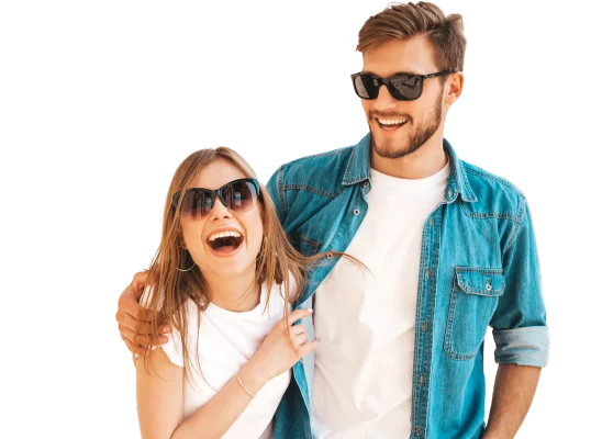 Cute Couple wearing sunglasses